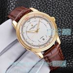 Vacheron Constaintin Patrimony Copy Watch Brown Leather Strap White Dial